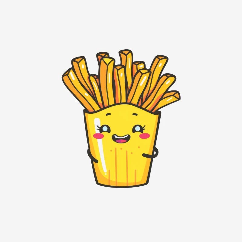 Dessin animé de frites joyeuses - Snack Time Fun