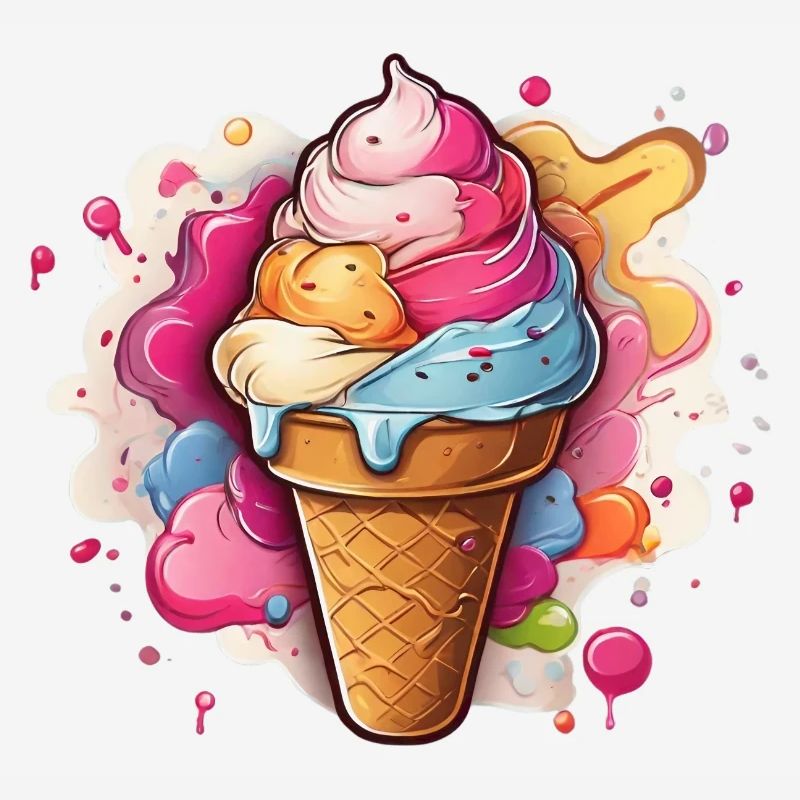 Leckeres buntes Softeis