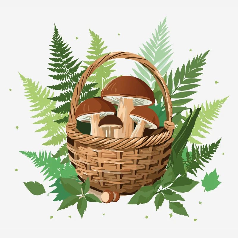 Panier de champignons avec Karl Johan