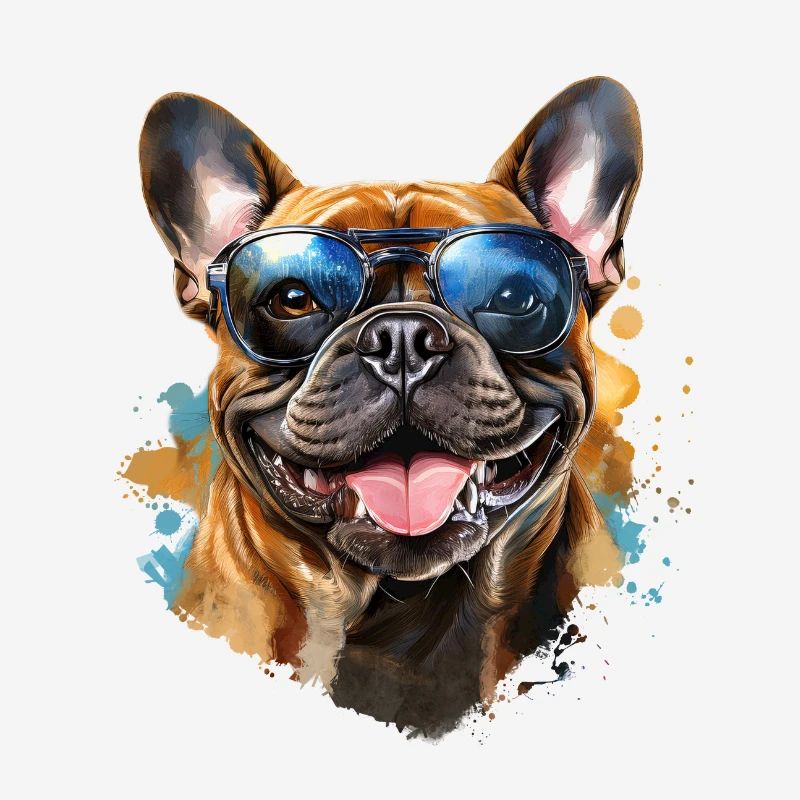 Frenchie with sunglasses