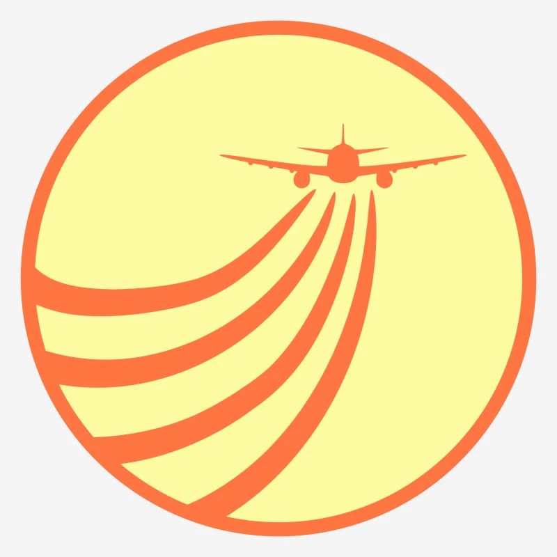 Airplane Flying In The Sun Flying Stripe Round
