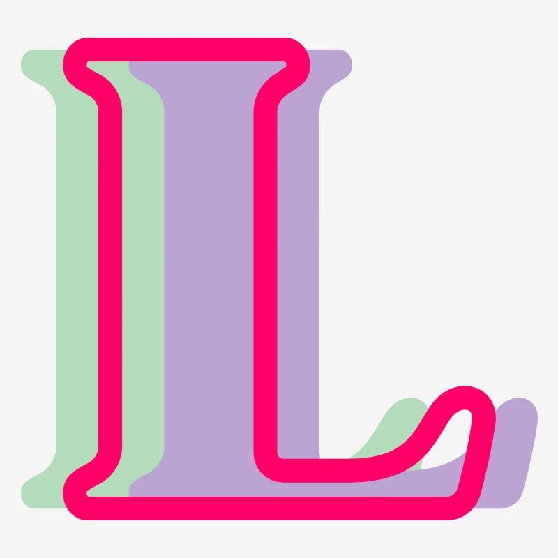 Multicolored letter l