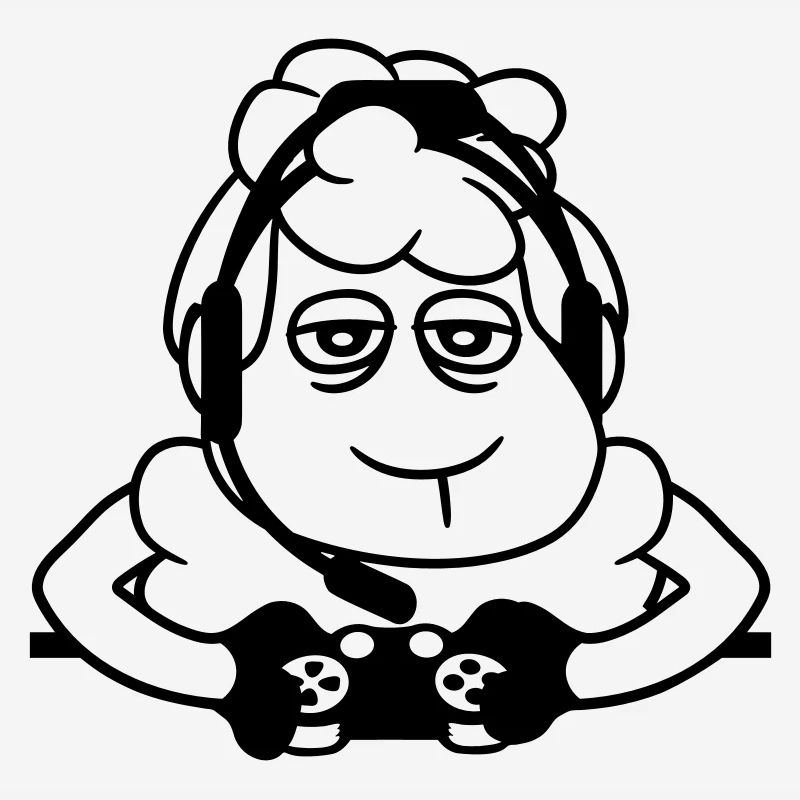 Sheep Gamer Controller Video Game Nerd Sad Fun