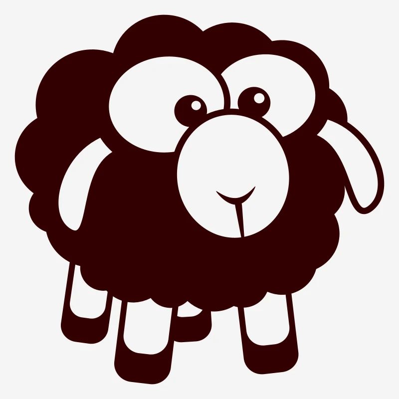 Black Sheep Small Cute Cute Lamb Cool Comic