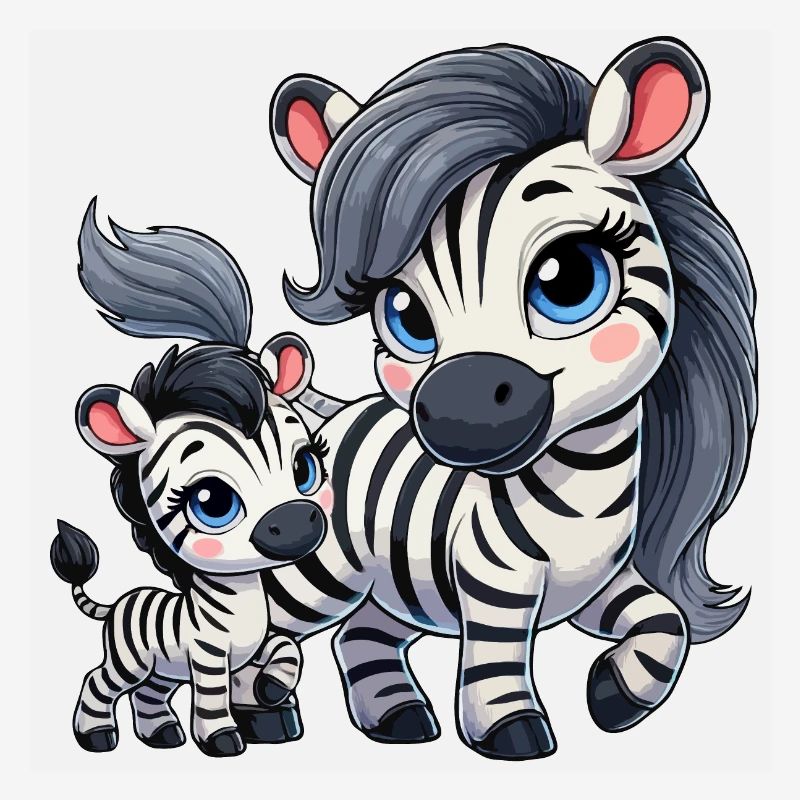 Zebra-Mutter mit Kind
