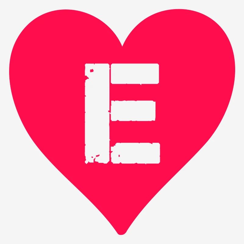 Heart Letter E