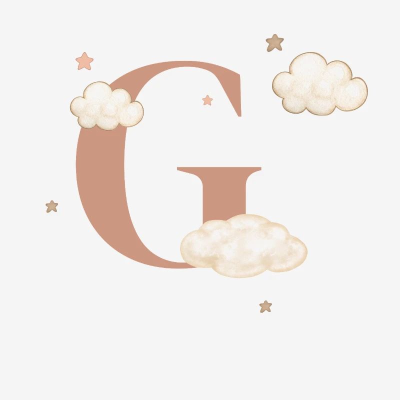 Letter g clouds stars