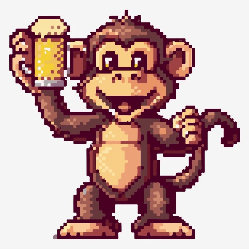 Affe Pixel Bier