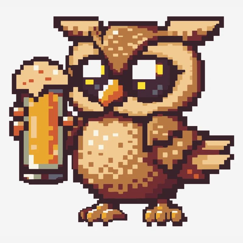 Eule Pixel Bier