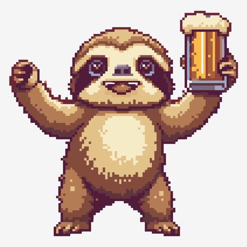 Faultier Pixel Bier