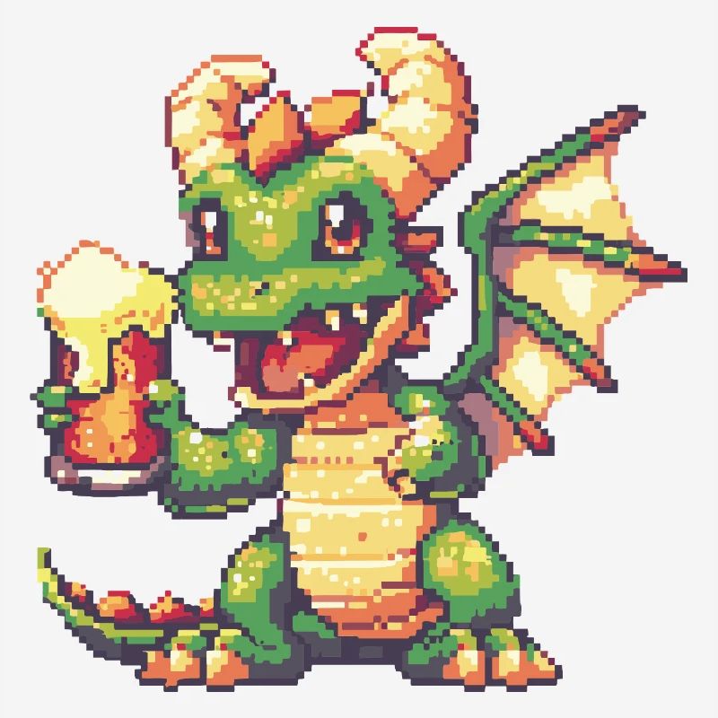 Drache Pixel Bier