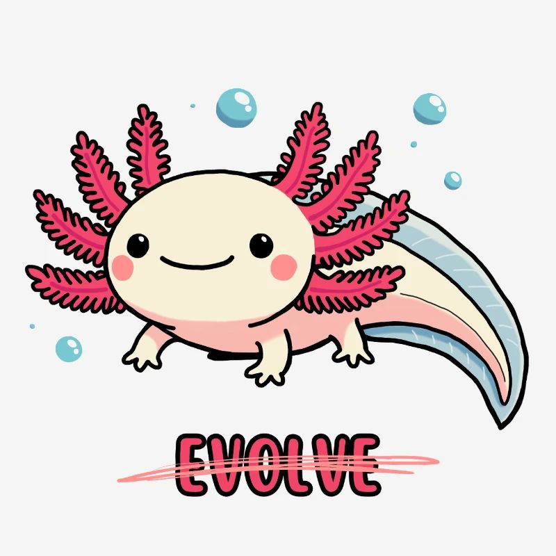 Evolve Axolotl – Motif mignon avec message