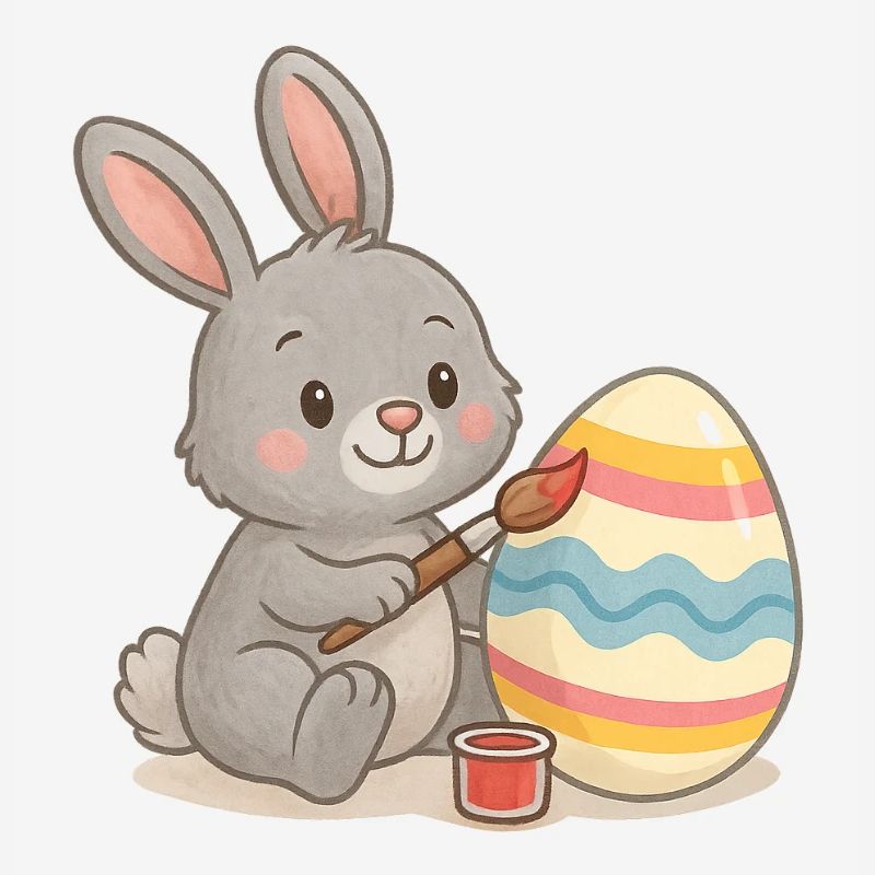 Easter Bunny Painted Egg – Cute Easter Design