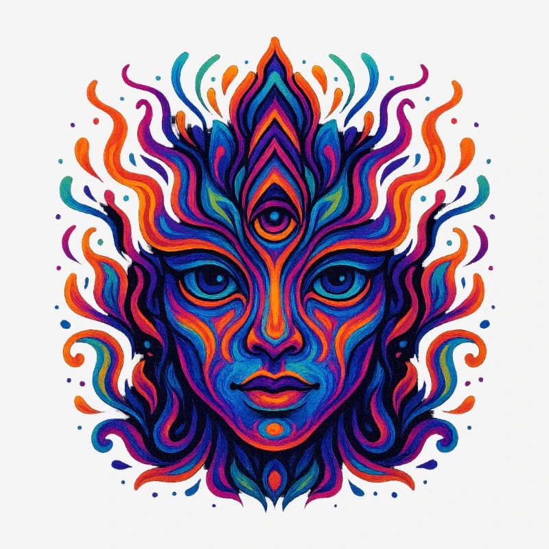 Explosion de couleurs psychédéliques