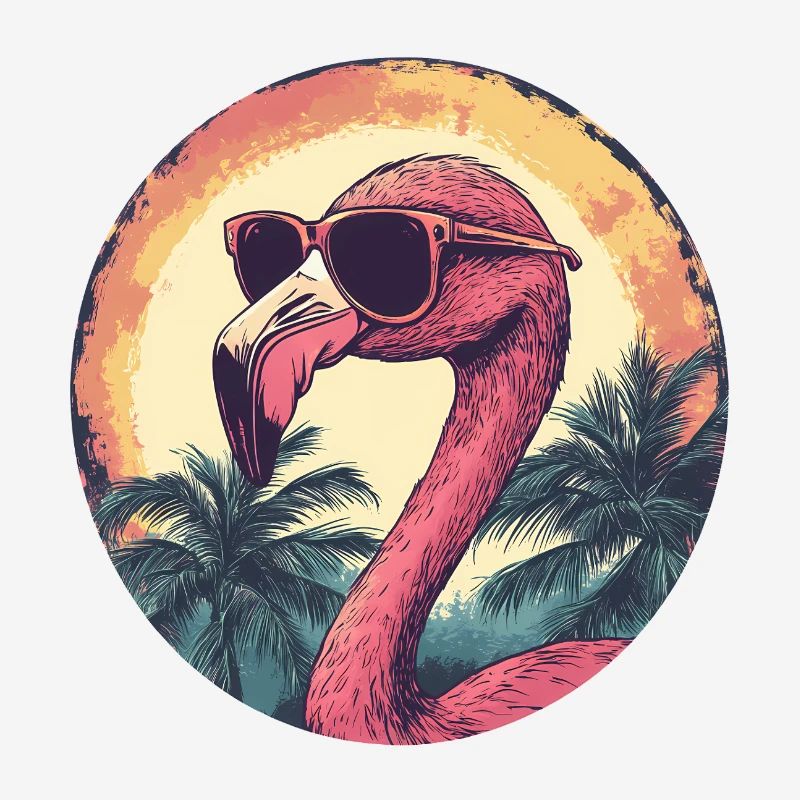 Flamingo Sunglasses Palm Trees Summer Beach