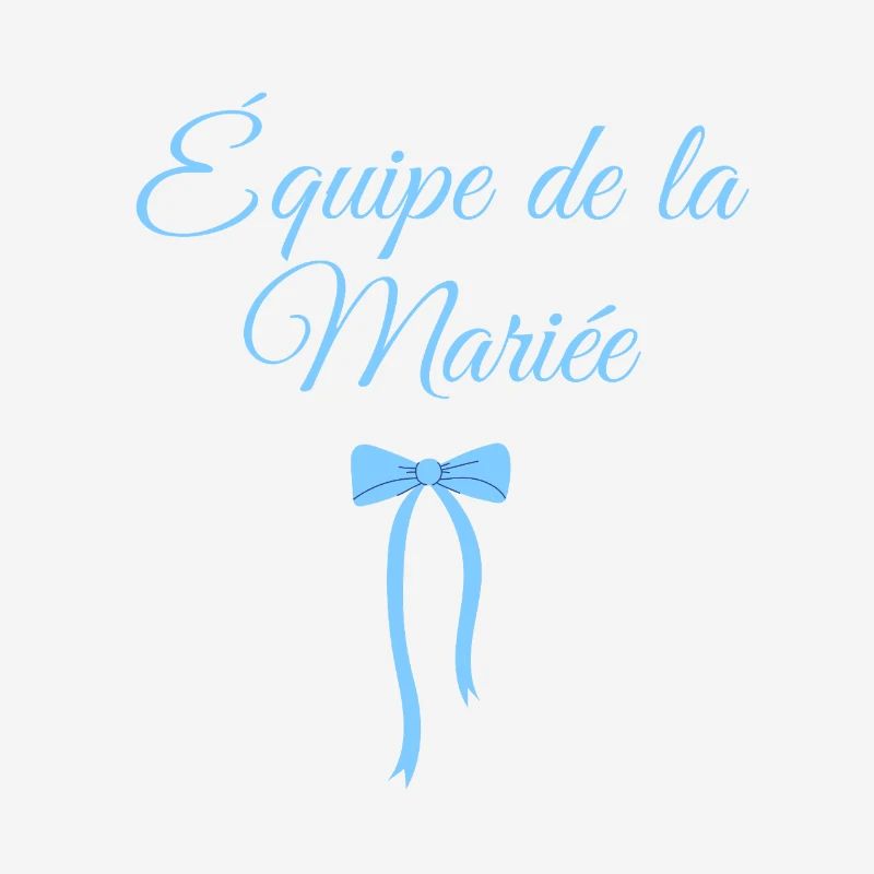 Équipe la mariée noeud bleu