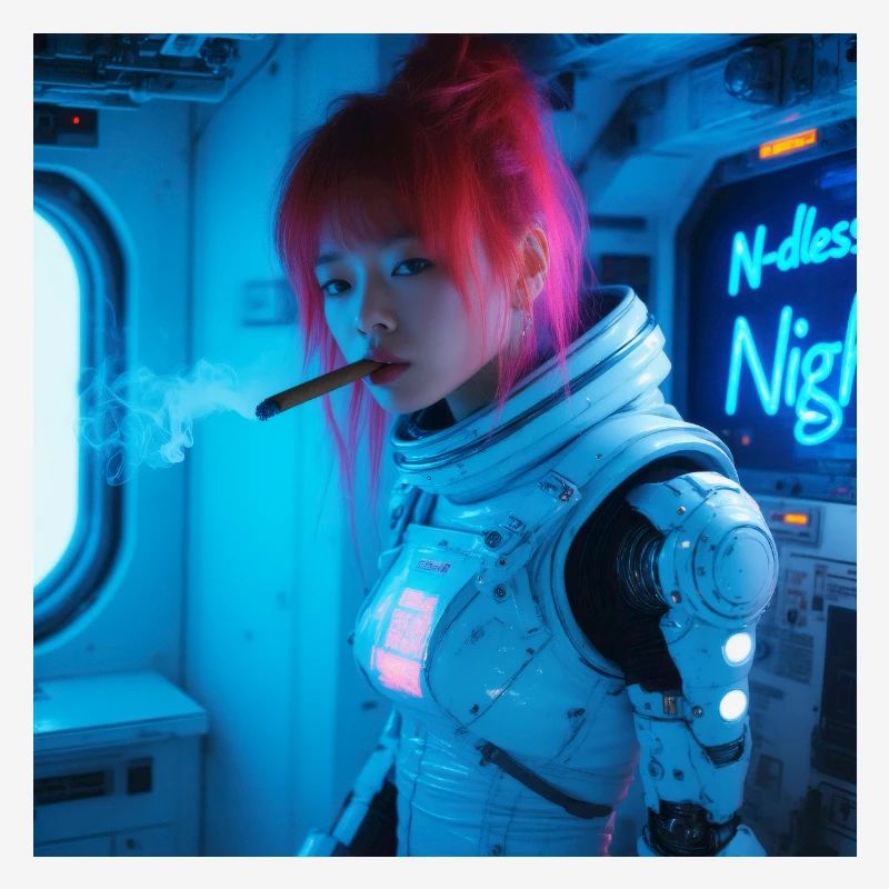 Space Soldier mit einer Zigarre