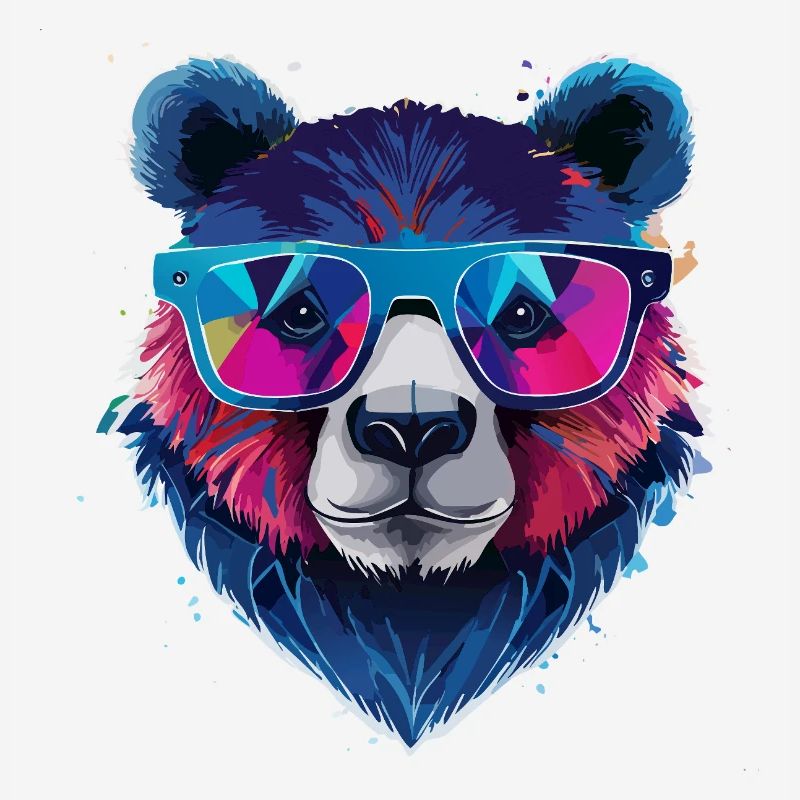 Ours,graffiti ,peinture , coloré,nerd