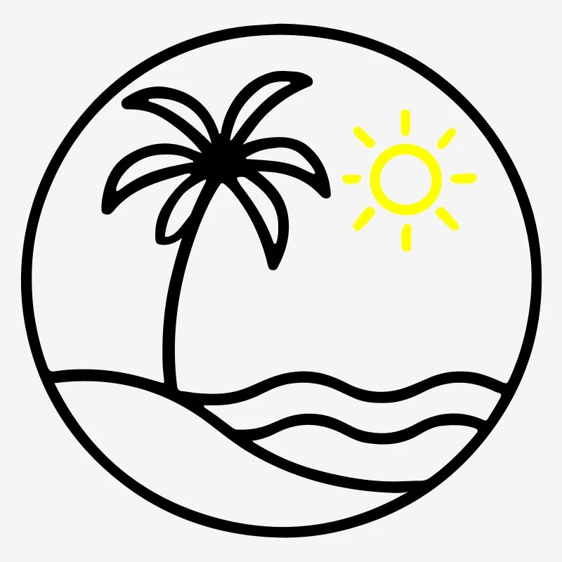 Palm Tree Ocean Island