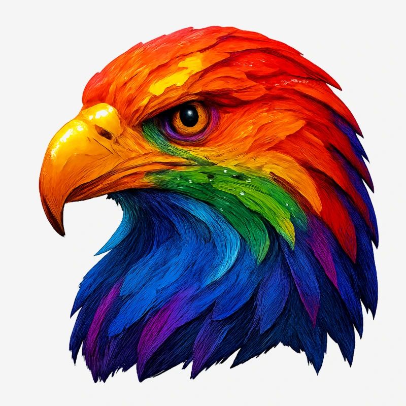 Color Feather White-tailed Eagle Head