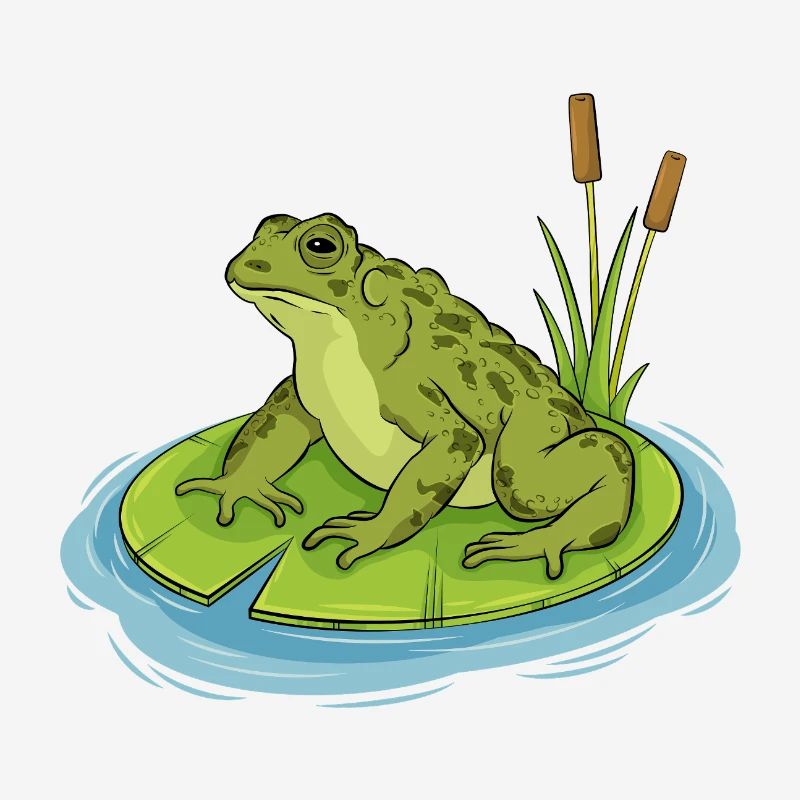 toad sitting on a lilypad