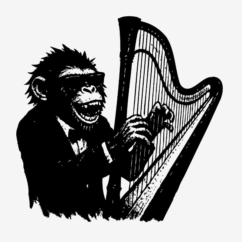 Singe à la harpe