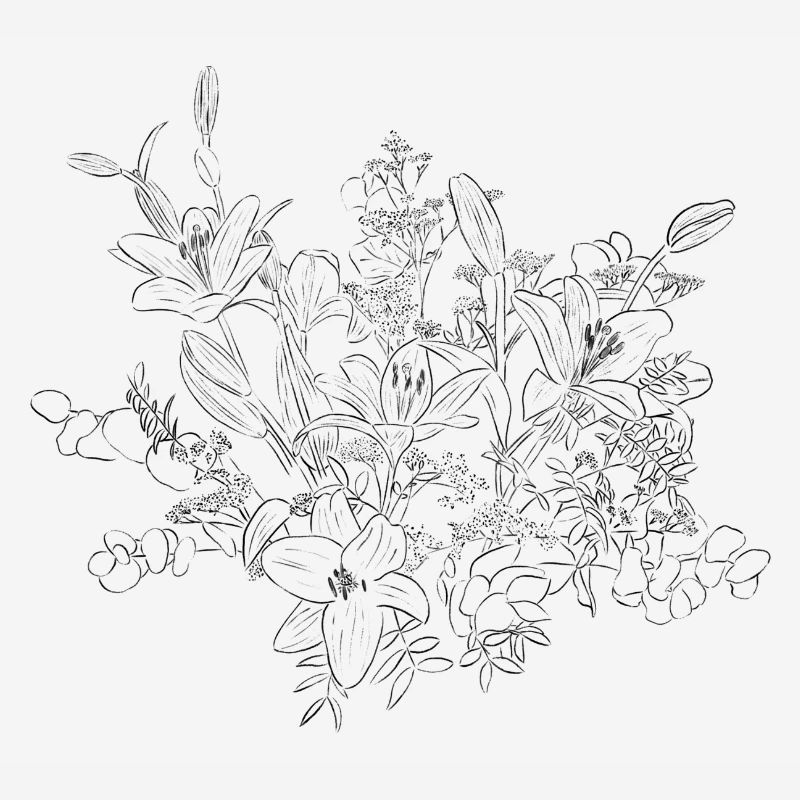 Illustration Fleurs Bonheur