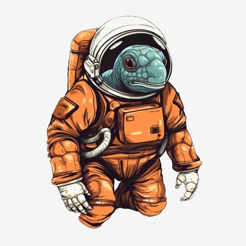 Cool turtle as an astronaut in a suit