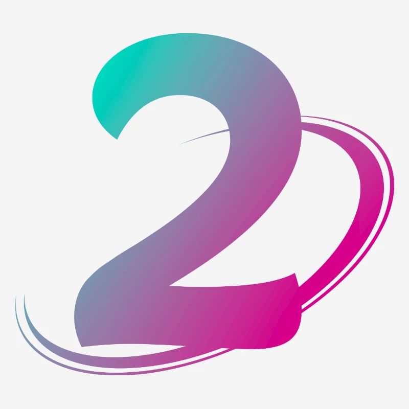 Numéro 2 multicolore