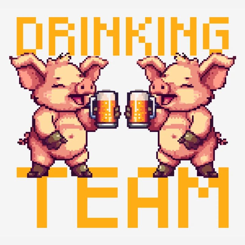 Schwein Drinking Team Bier Party