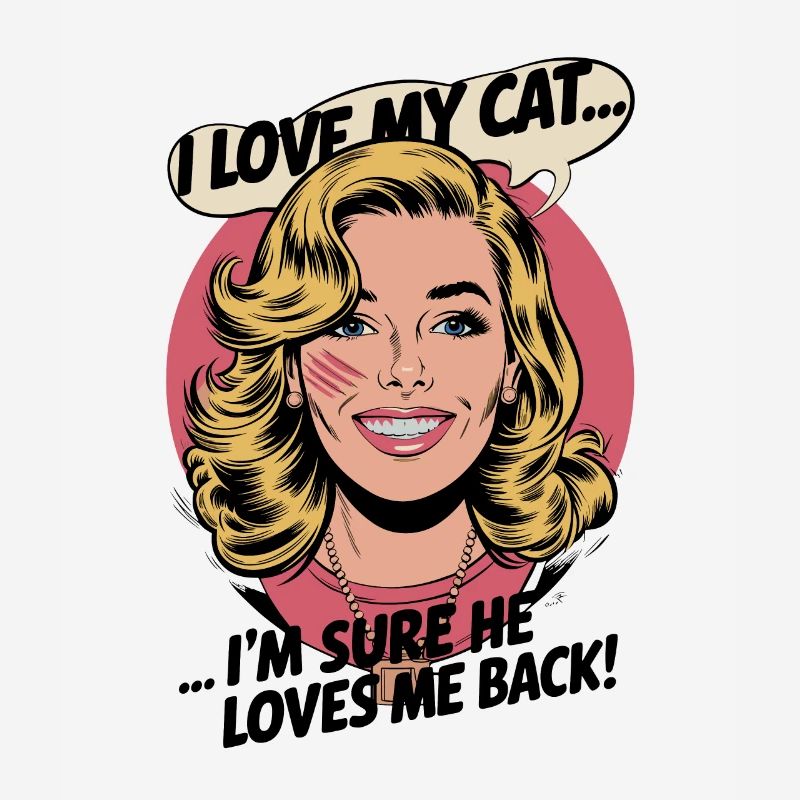 Retro-Comic-Stil Katze Katzenkratzer