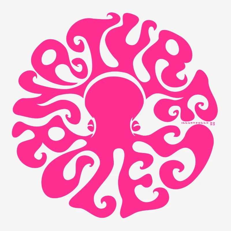 NATURE RULES! Psychedelic Octopus Sixties Magenta