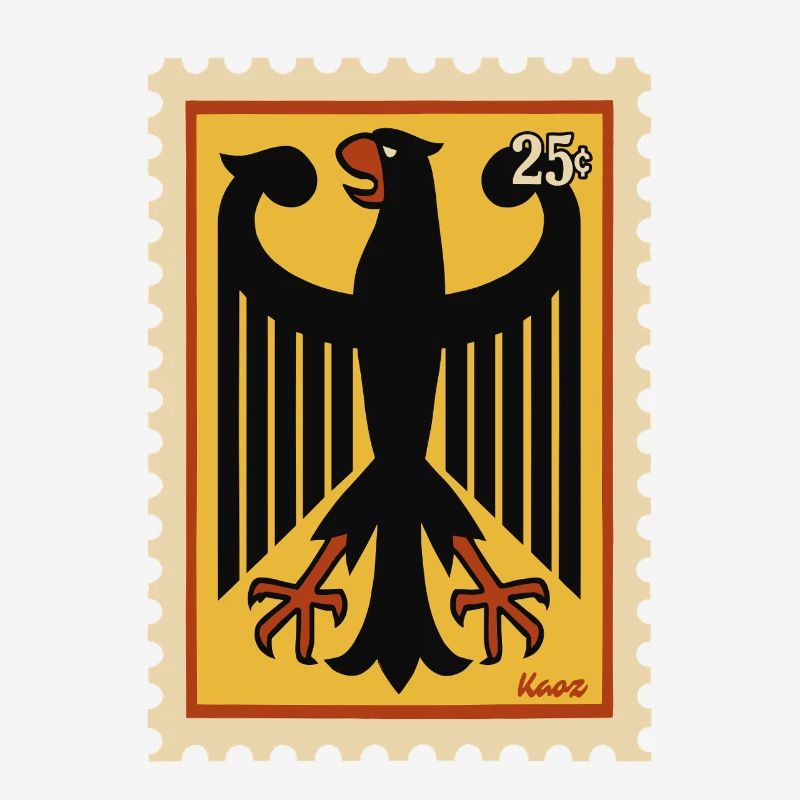 Graphic stamp with stylized eagle