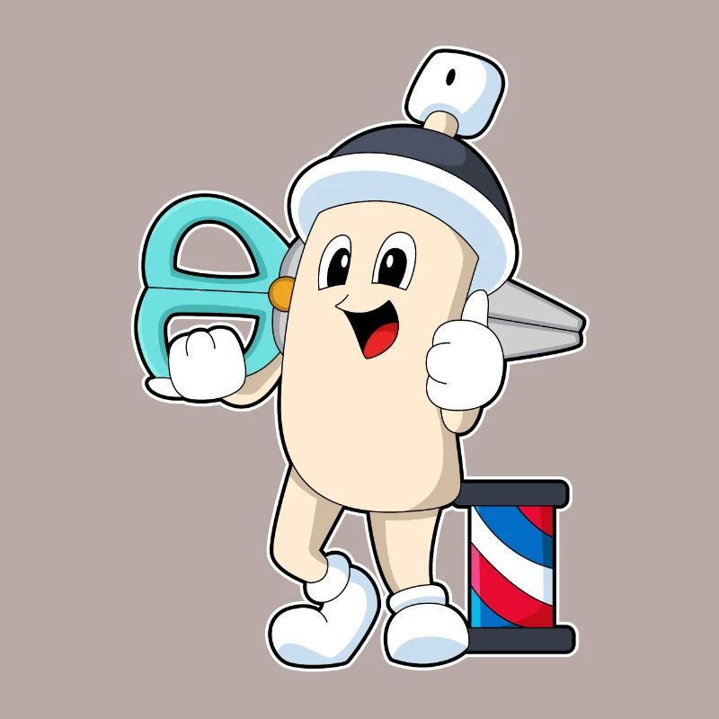 Laque de coiffure comme coiffeur avec des ciseaux