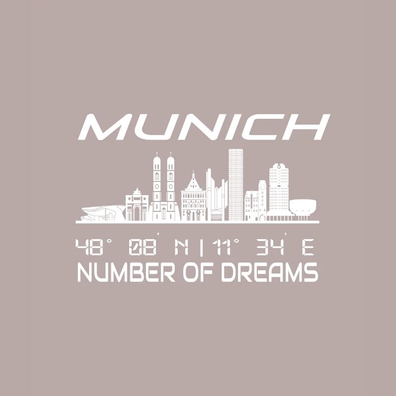 Coordinate GPS Città di Monaco di Baviera Skyline Città da sogno