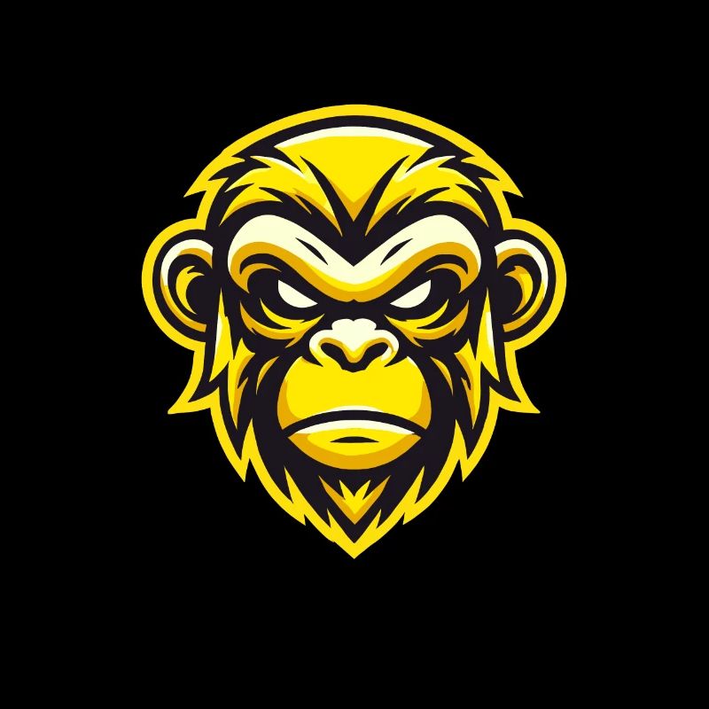 Conception de visage de singe féroce jaune