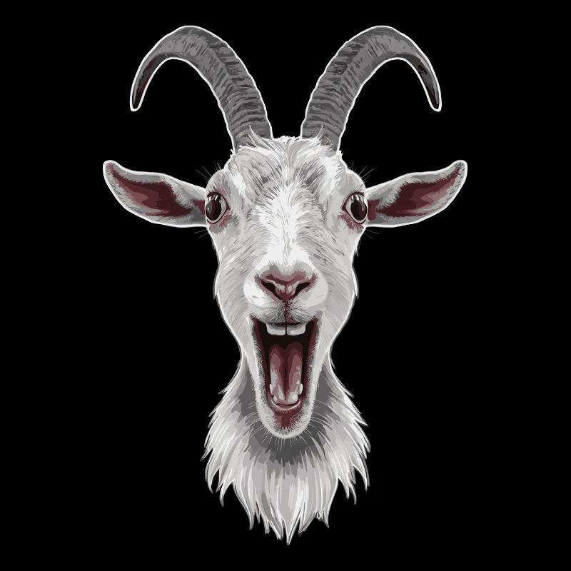 Laughing Goat Face Artwork