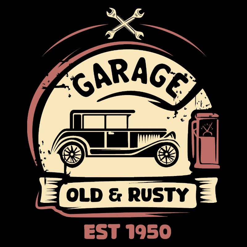 Oldtimer Retro-Liebe Klassiker im Blut Garage Logo