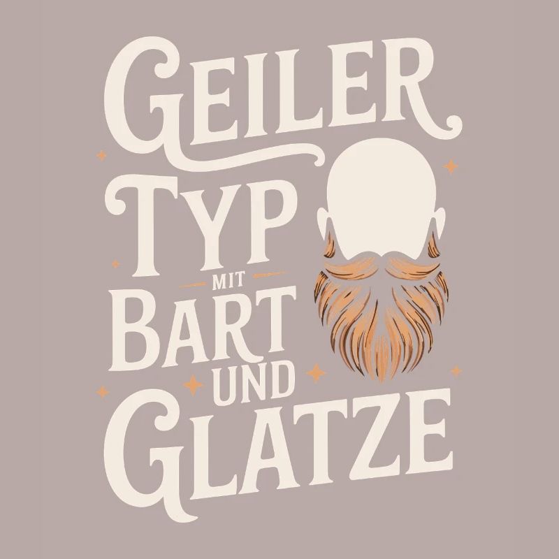 Geiler Typ Mit Bart & Glatze Glatzkopf Bartträger