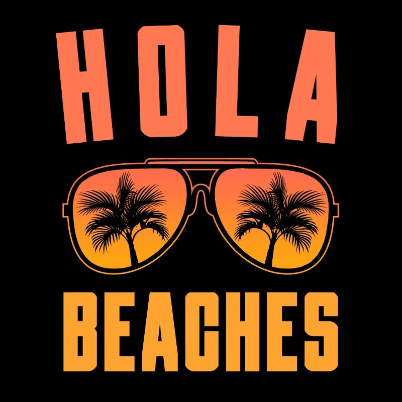 Hola Beaches Retro Sunglasses Palm Trees Beach