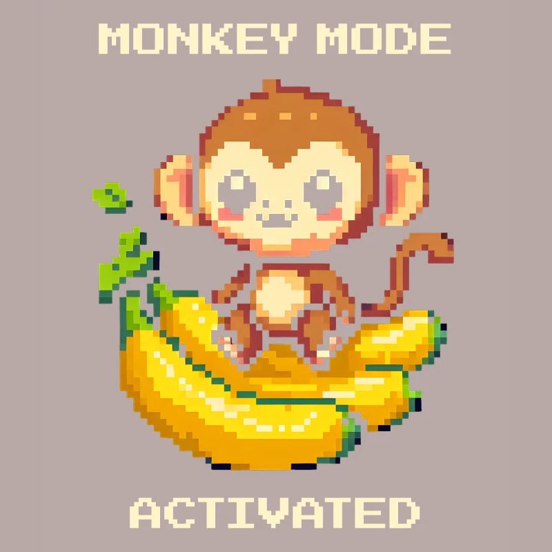 Monkey Mode Enabled | Monkey, Banana, Cute