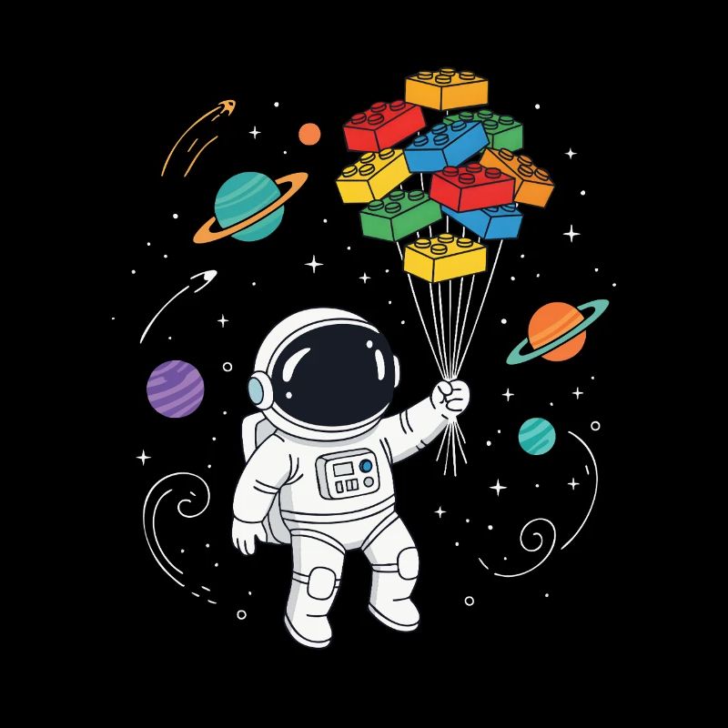 Blocs de construction d’astronautes Construction de briques spatiales