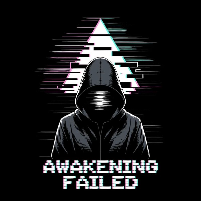 Glitch hacker with "Awakening Failed" look