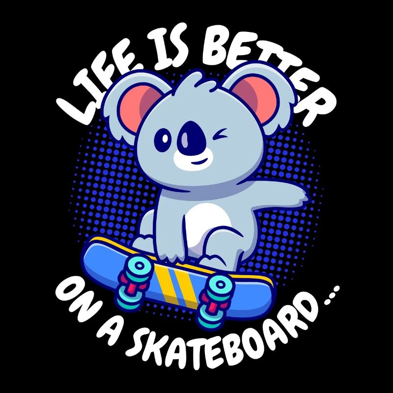 Koala Skateboard Lebensfreude