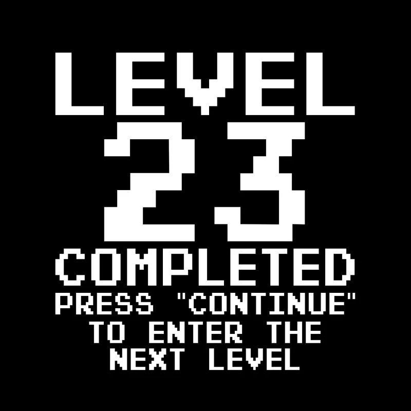 Level 23 Abgeschlossen Pixelabzeichen