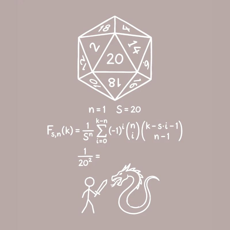 D20 Dice Probability Shirt RPG Nerd Math Geek 