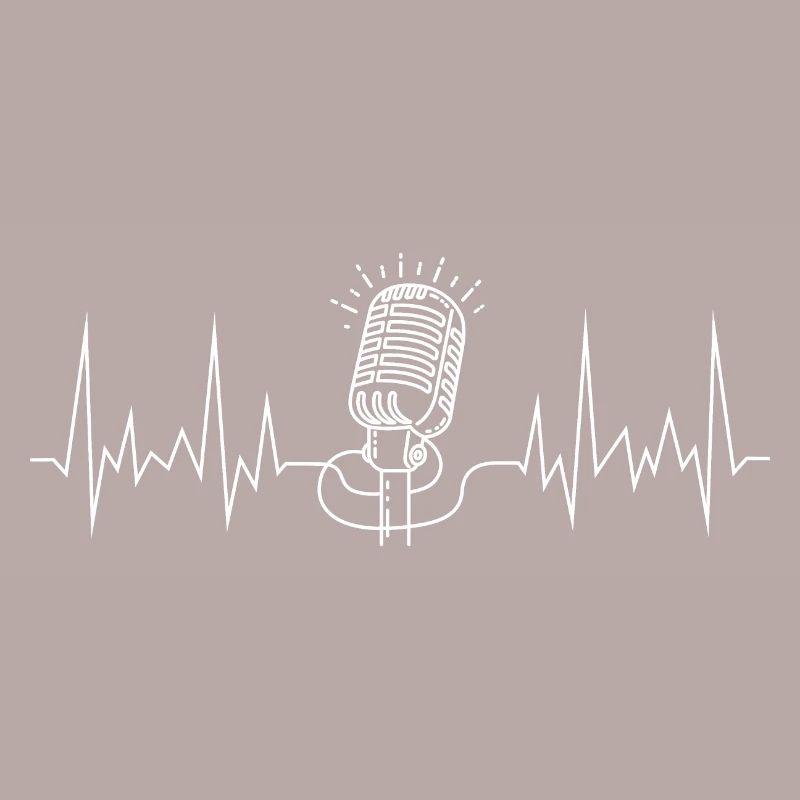 wave line microphone white