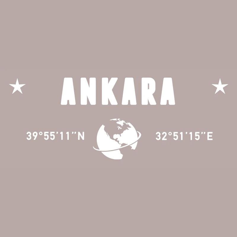 Ankara Turkey Coordinates Planet Earth White