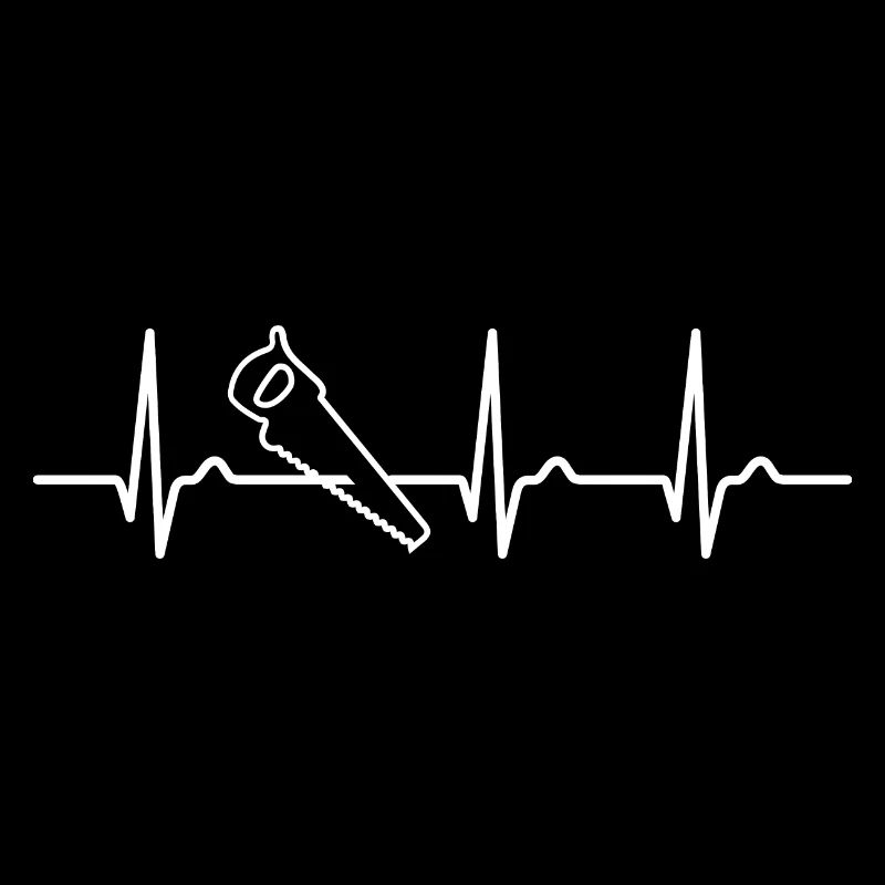 Courbe ECG - courbe cardiaque - charpentier - scie - bois