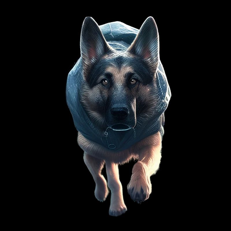 Chien avec sweat à capuche
